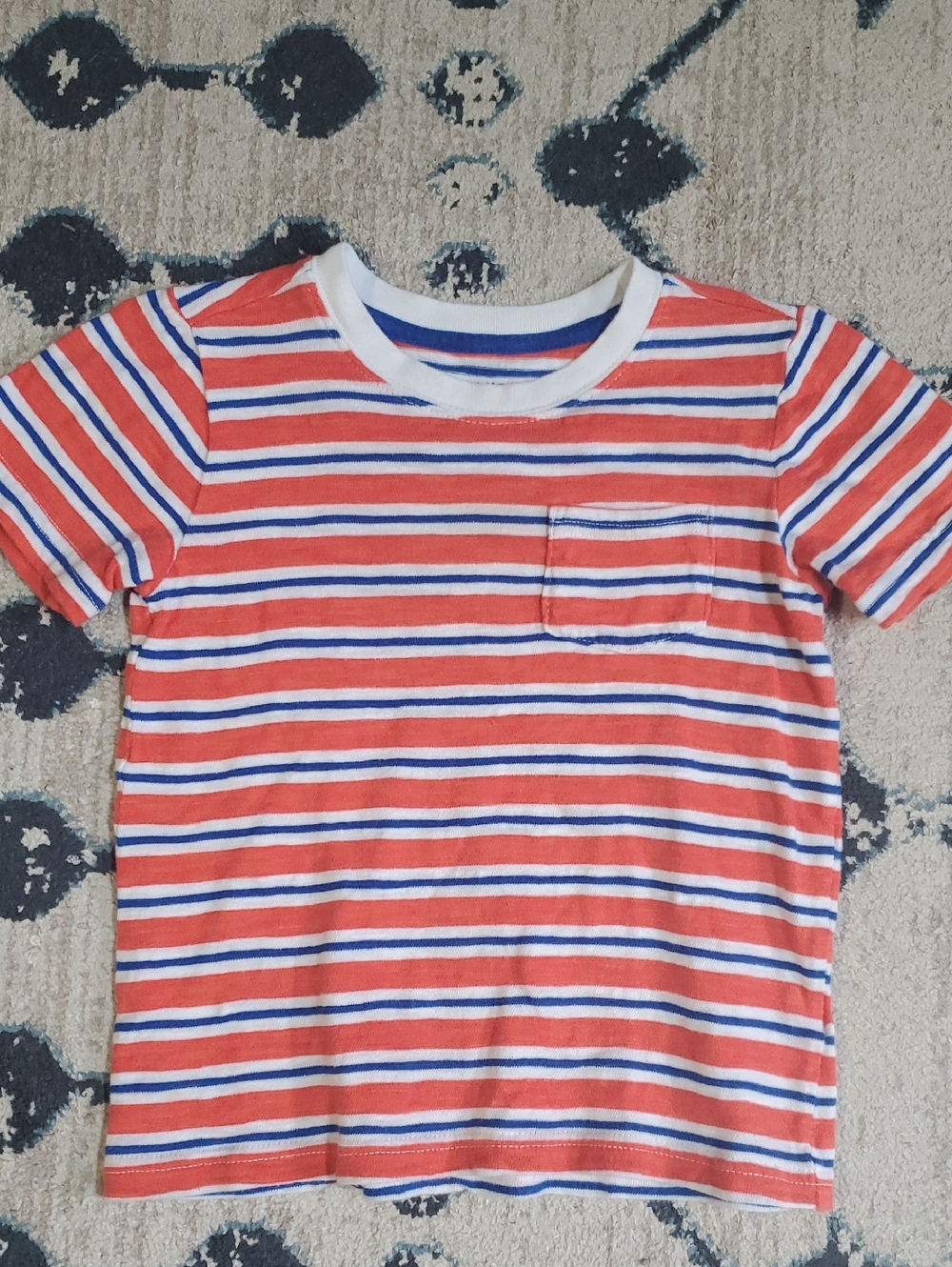 Janie and Jack Red, White And Blue Striped Tee Size 4T